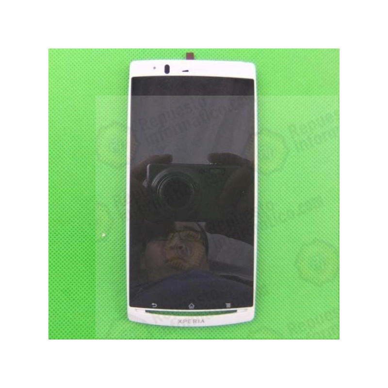 Pantalla (lcd+tactil+ marco) xperia LT18 blanca (REPARADA)
