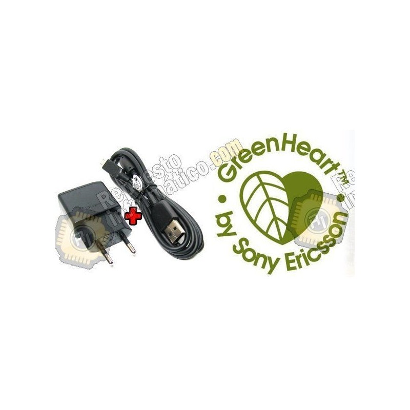 Cargador de red original para Sony Ericcson (Green Heart)