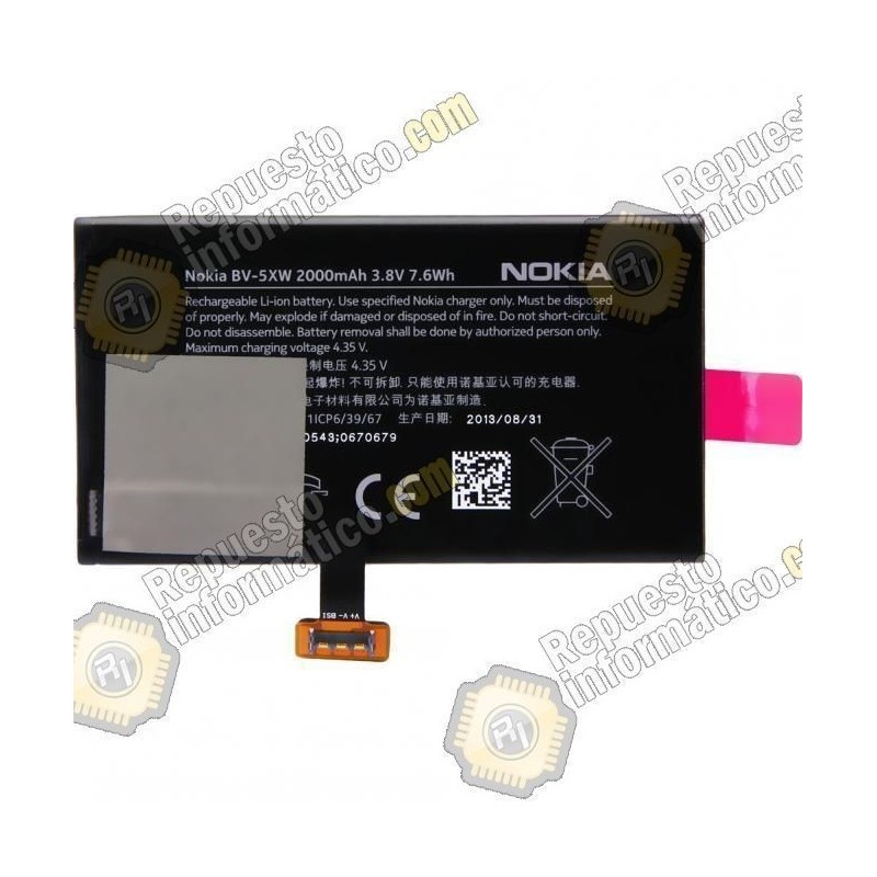 BATERIA NOKIA LUMIA 1020 2000MAH (BV-5XW)
