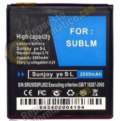 Bateria compatible para WIKO SUBLIM de 2000 mAh