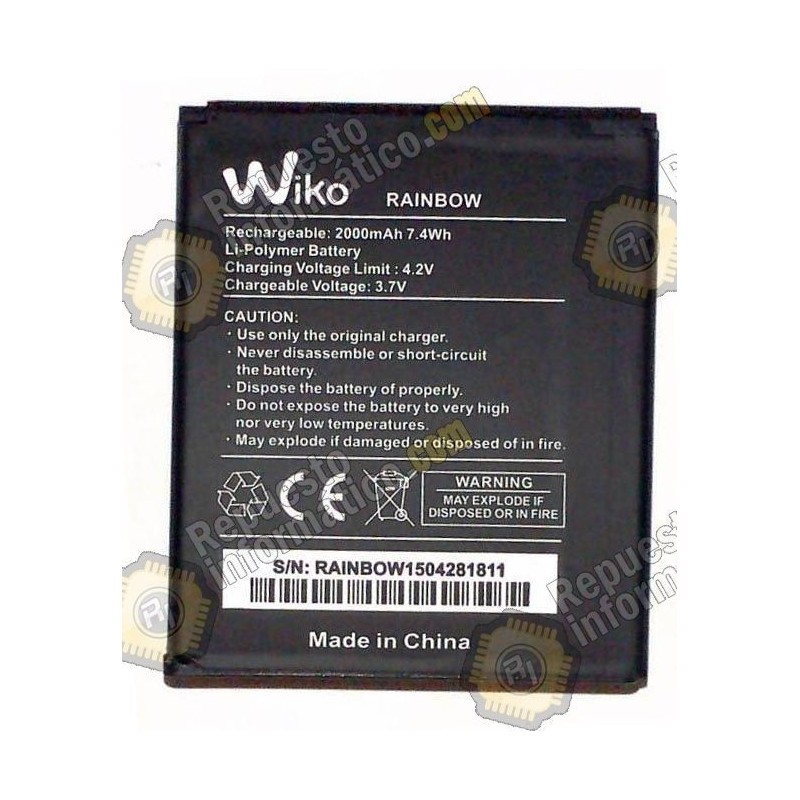 Bateria Original WIKO RAINBOW,CINK FIVE, DARK NiGHT,Bloom, WAX 4G